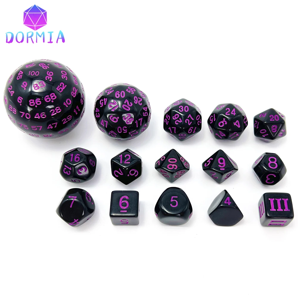 

15pcs D3-D100 Polyhedral Dice Set with Bag for DNDGame RPG Role Playing Board Game Tabletop