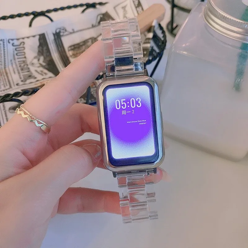 Transparent Resin Strap for Fitbit Versa 3 4 Sense 2 Versa4 Versa3 watch Replacement Band Women Men Bracelet