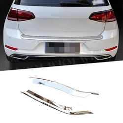 2PCS Car Rear Bumper Lip Exhaust End Pipe Tips Trim Sticker Strips For VW Golf 7 VII 75 MK7.5 2017-2019 Tail-throat Trim Cover