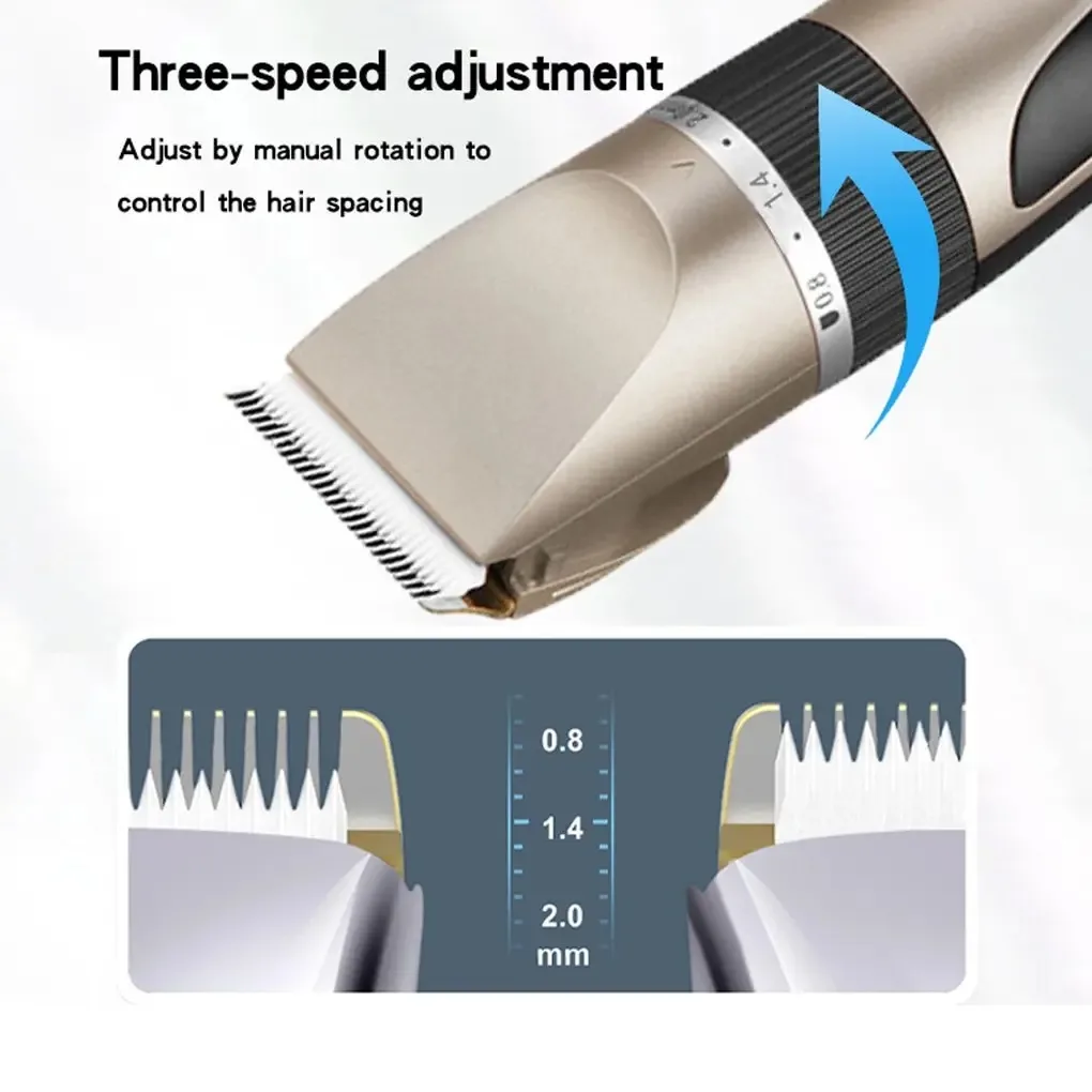 プロの電気理髪バリカン男性理容ひげトリマー充電式バリカンセラミック刃ヘアトリマー