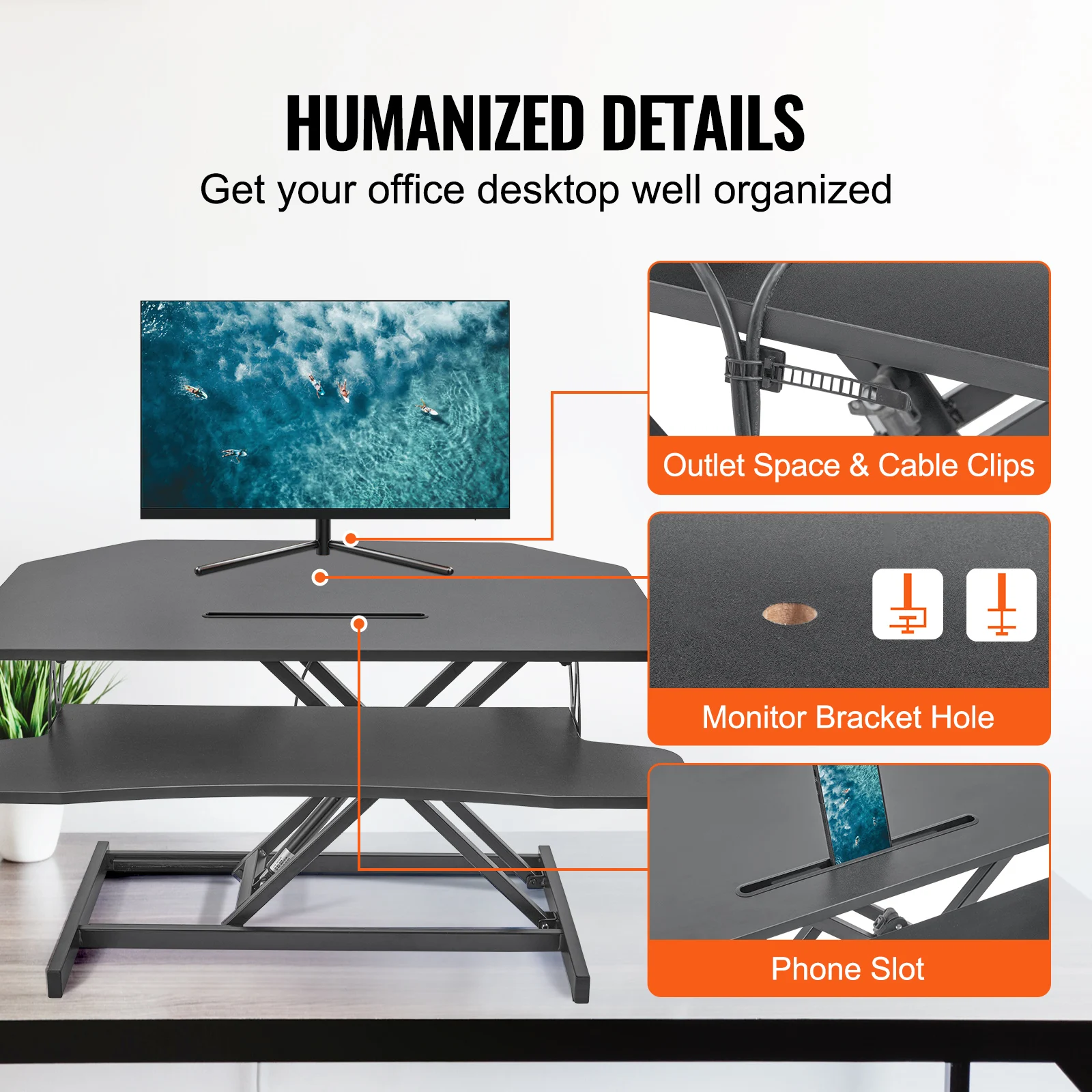 VEVOR Double-Layer Standing Desk Converter 36\