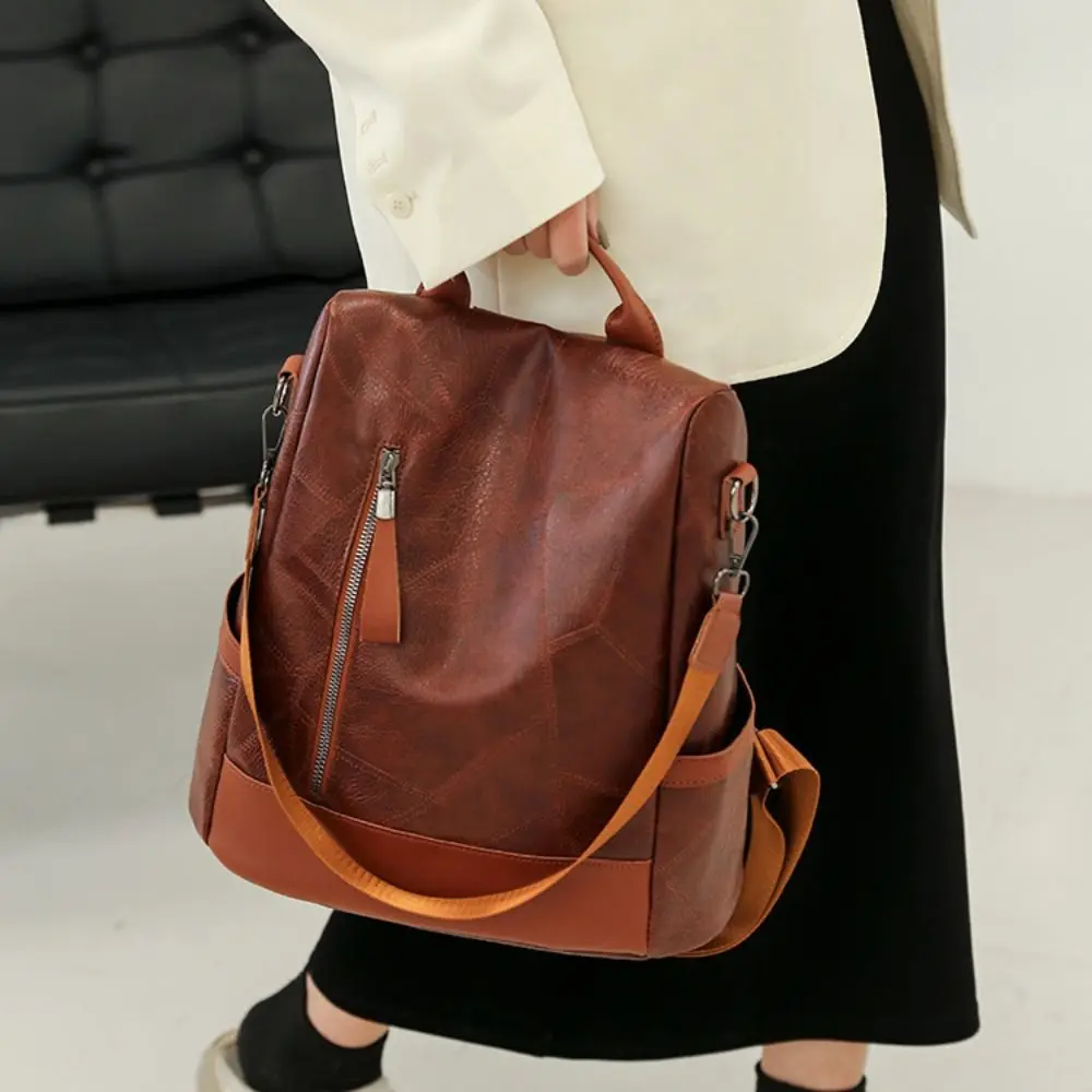 

Новый универсальный рюкзак из искусственной кожи, черный, коричневый, полиэстеровая сумка для компьютера, большая вместительная водонепроницаемая школьная сумка для мужчин и женщин