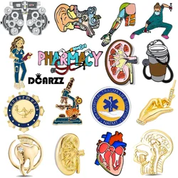 DCARZZ Medical Brooches Set Enamel Medicine Pins Wholesale Doctor Nurse Backpack Lapel Collar Badges Jewelry Accessories