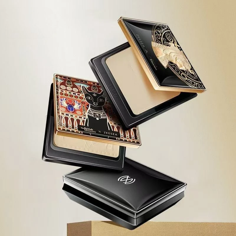 ZEESEA x British Museum Egypt Hathor Series Pressed Powder Natural Ivory Light Skin 3 Shades Oil Control Matte Compact