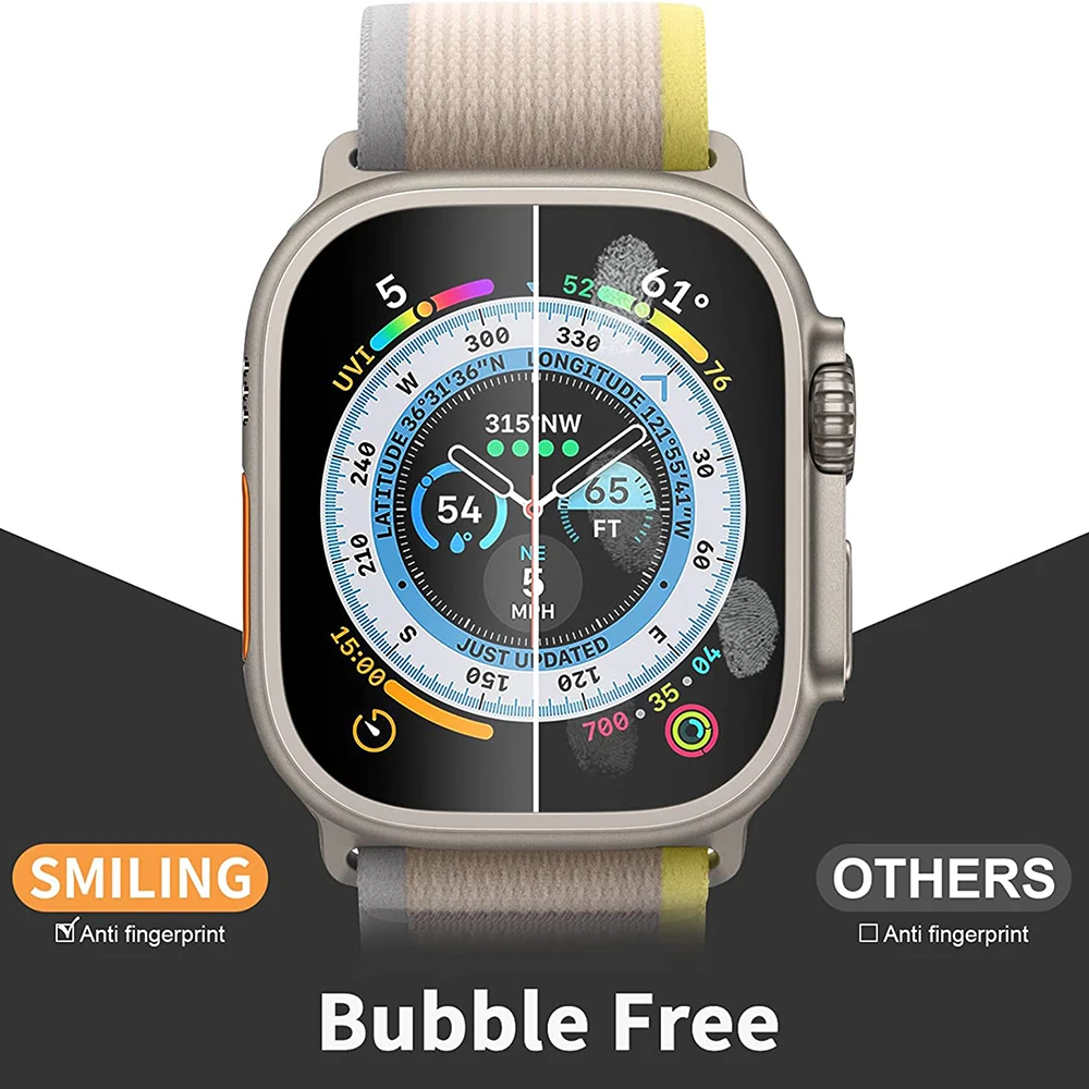 1-5PCS Tempered Glass for Apple Watch Ultra 49mm Waterproof Anti-Scratch Screen Protector for Apple Watch Ultra Accessories