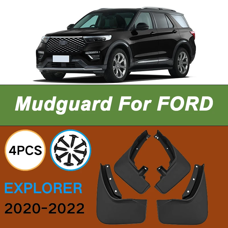

For FORD Explorer 2020-2022 Automotive Tire Mudguard Waterproof Prevent Mud Splashing Car Mud Flaps Fender Trim 4pcs Accessories