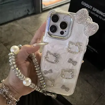 Hello Kitty Anime Diamond Trojrozměrný řetízkový kryt na telefon pro iPhone 11 12 13 14 15 Pro Max Plus 16Pro Nárazuvzdorný kryt Dárky 8 nejlepší prodej Kryt na telefon Hello Kitty - №5