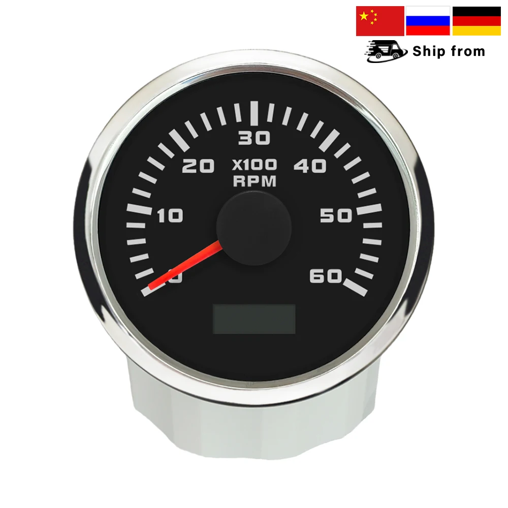 New 52mm Universal Tachometer 3k 4k 6k 7k 8k RPM Meter Tacho Gauge with Red Backlight for Car Boat Yacht RV 9-30V