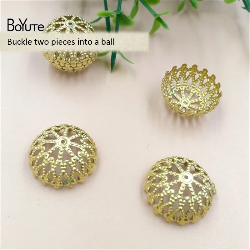 BoYuTe (100 Pieces/Lot) 12-20mm Metal Brass Filigree Bead Caps Diy Handmade Jewelry Accessories Wholesale - view 6