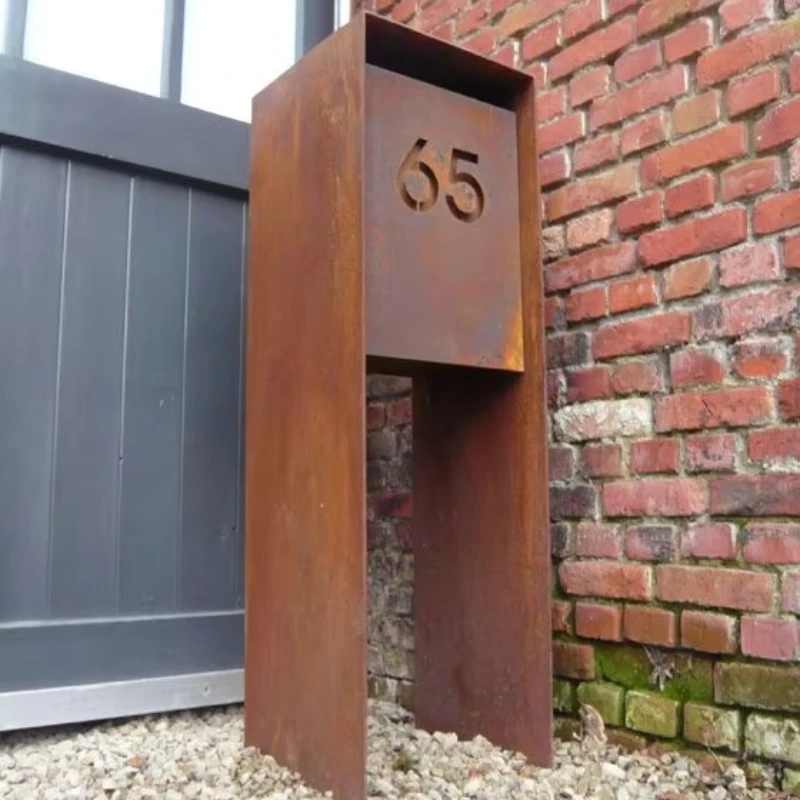 Design Corten Steel Metal Letter Box Durable, Decorative, Free Standing, easy installing, Anti-corrosion