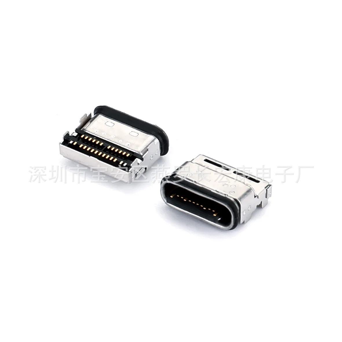 For TYPE-C 24Pin female seat, waterproof, double sticker on the board SMT with waterproof ring, four-foot plug board MATE10