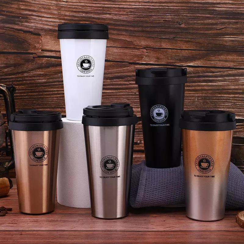 Stahl-Vakuum-Kaffeetasse, 500 ml, doppelwandiger Eiskühler, Heimkaffee, Auto-Vakuumflasche