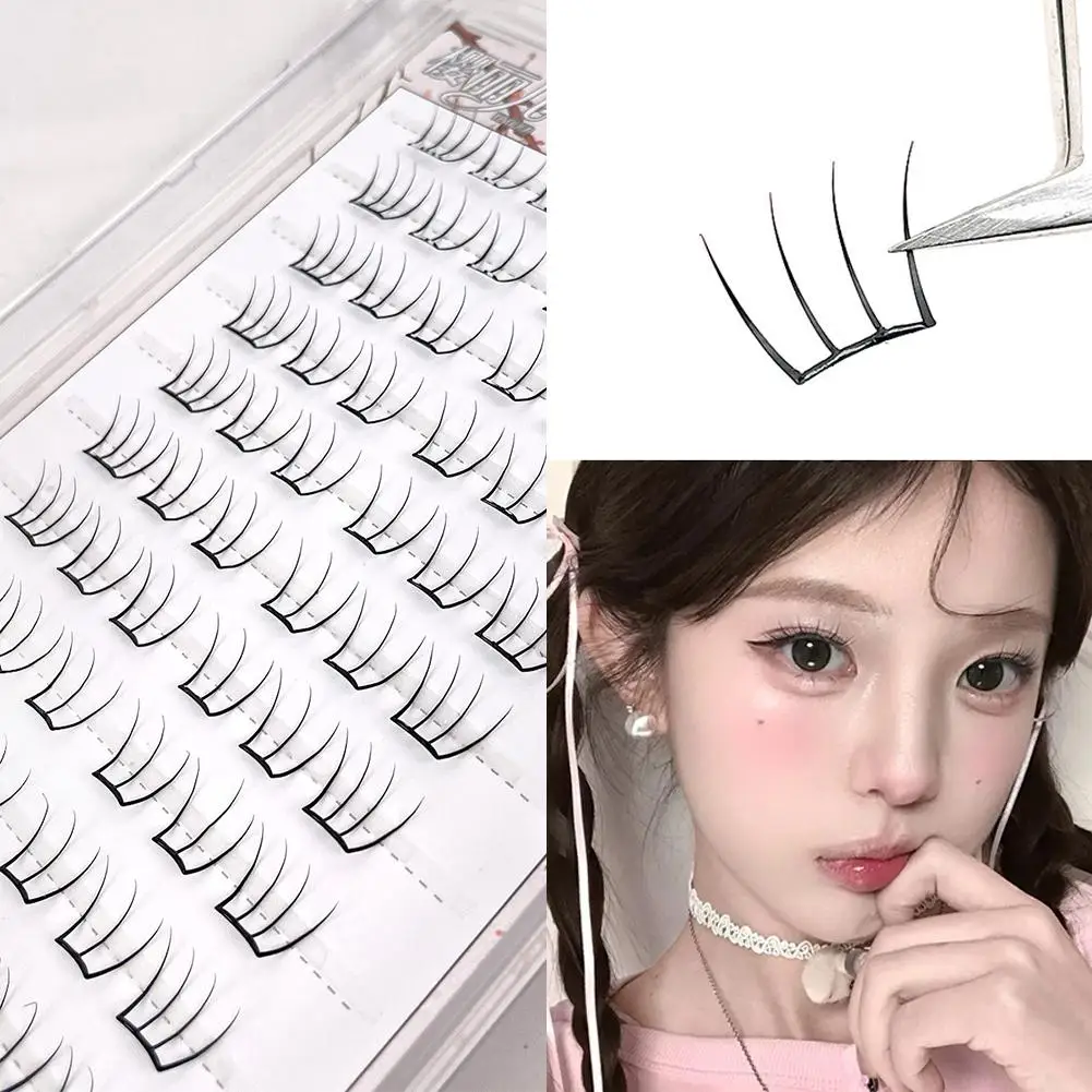 Glue Free Korean Style False Eyelashes Natural Reusable Soft Cluster Lashes DIY Individual Eyelash Extension Makeup Tool