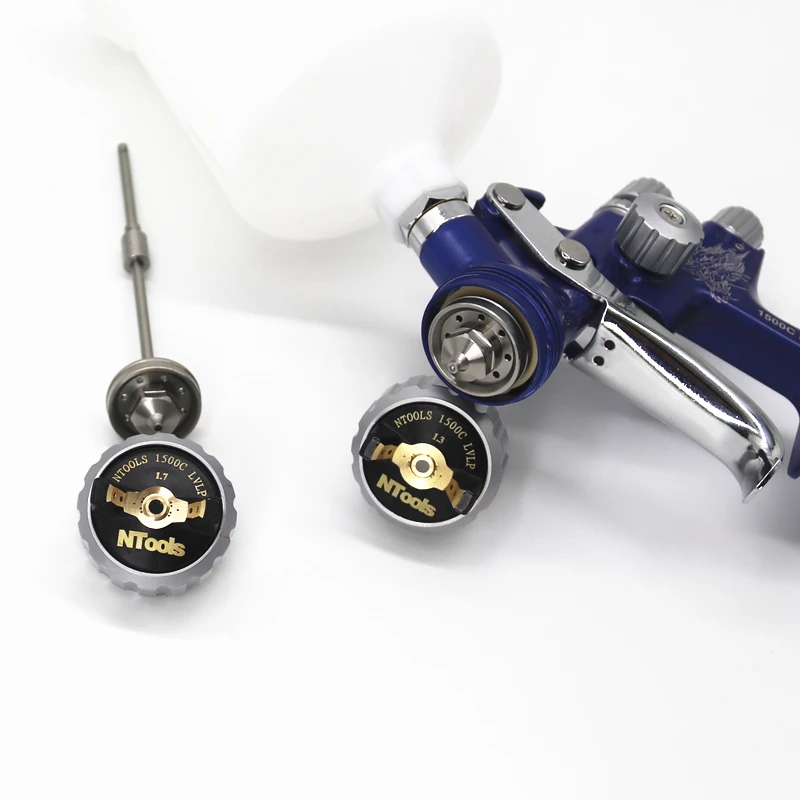 LVLP Spray Gun 1.3 and 1.7mm Nozzle 600cc Gravity Feed With Mixing  No Clean Disposable Measuring  Type H/O Quick Cup