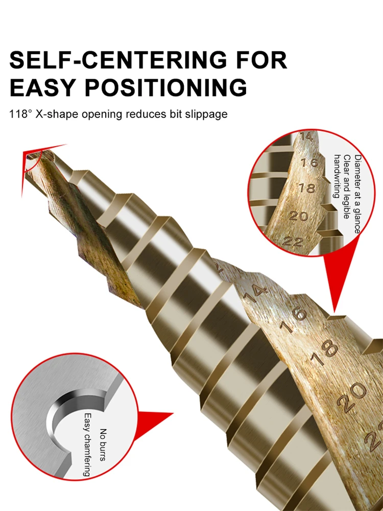 Imagem -04 - Wyns-passo Conjunto de Brocas Abridor de Buracos Broca Pagode Parafuso Hexagonal Core Drilling Tool M35 412 mm 420 mm 4-2233 mm Pcs