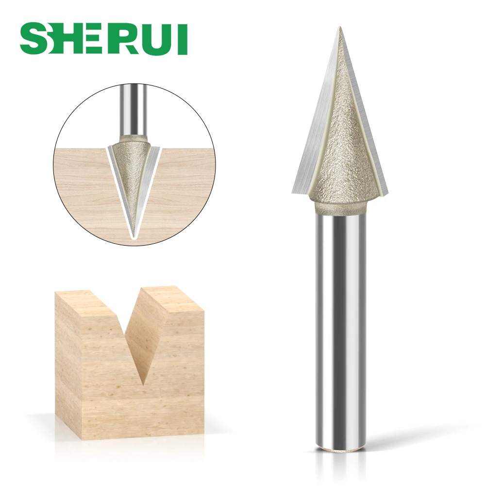 6mm 1/4 Shank 30 Degree Inclined Router Bit Slotting Cutter Carving Cutter Engraving Machine Milling Cutter