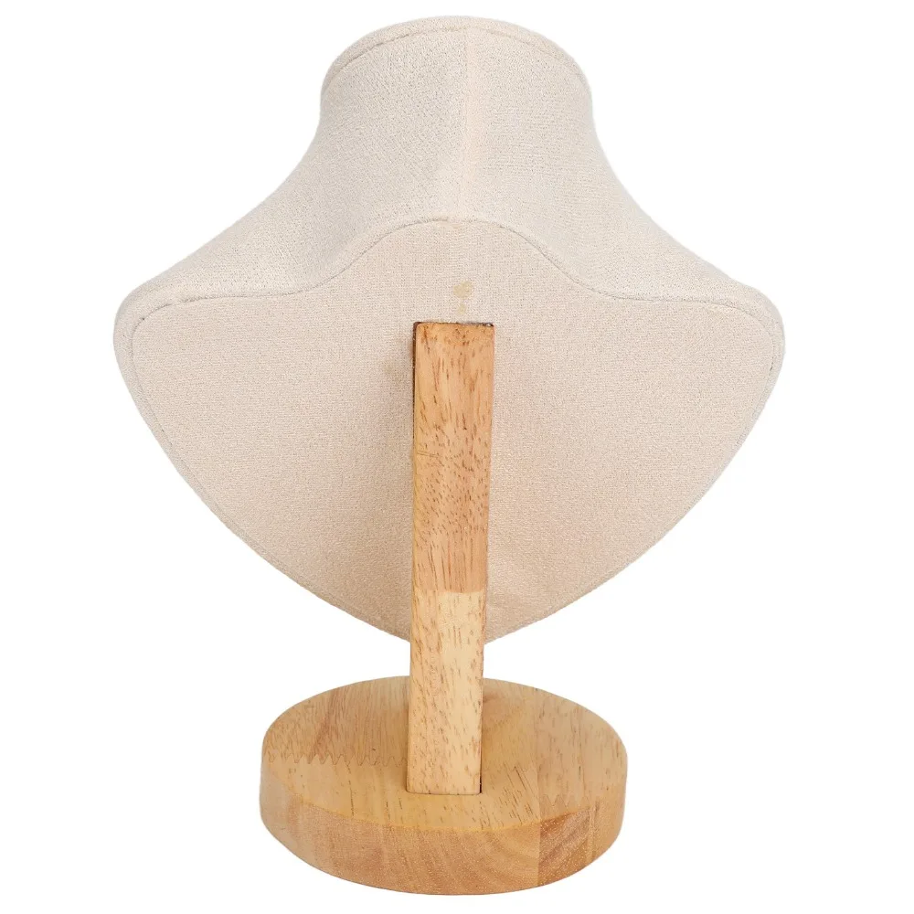 Space Saving Solid Wood Display Stand Small Size Luxury Jewelry Holder Bust Shape Portrait Bracelet Display Jewelry Display