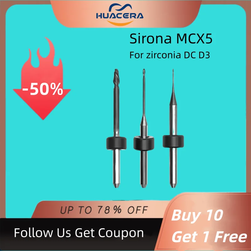 Sirona MCX5 Zirconia Block D3 DC Coating CADCAM PMMA PEEK NC Coating Dental Tool Milling Machine Cutter Milling Burs