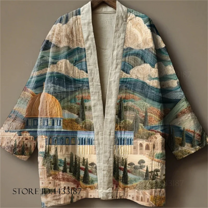 Plus Size Japanese Kimono Cardigan Yukata Haori Jacket Vintage Samurai Costume Chinese Printed Hanfu Coat Spring New Top Shirt