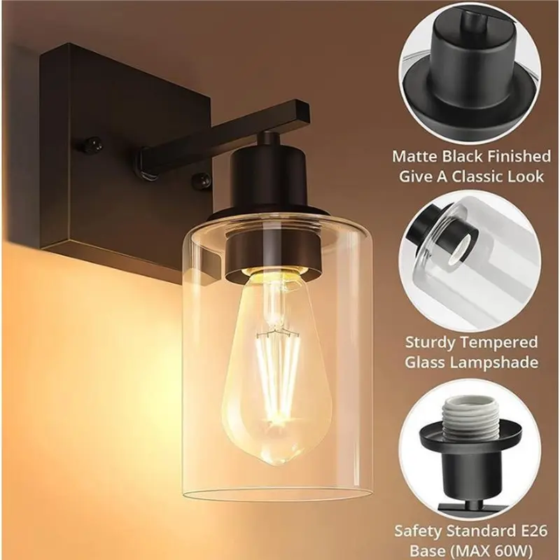 AWAH Retro Wall Sconce Indoor Glass Light Fixture