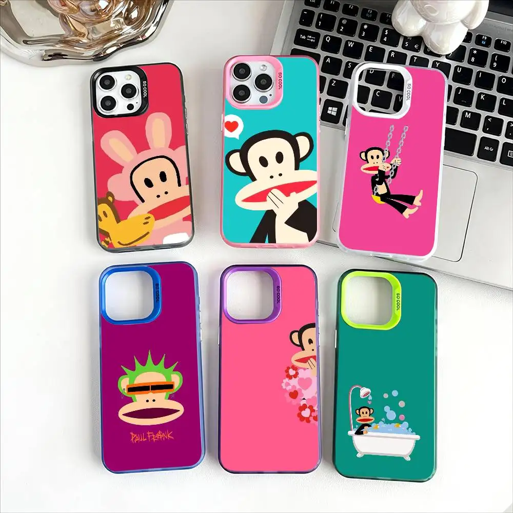 Famosa p-paul frank capa de telefone para iphone 11 12 13 14 15 16pro max plus proteger chapeamento capa de telefone