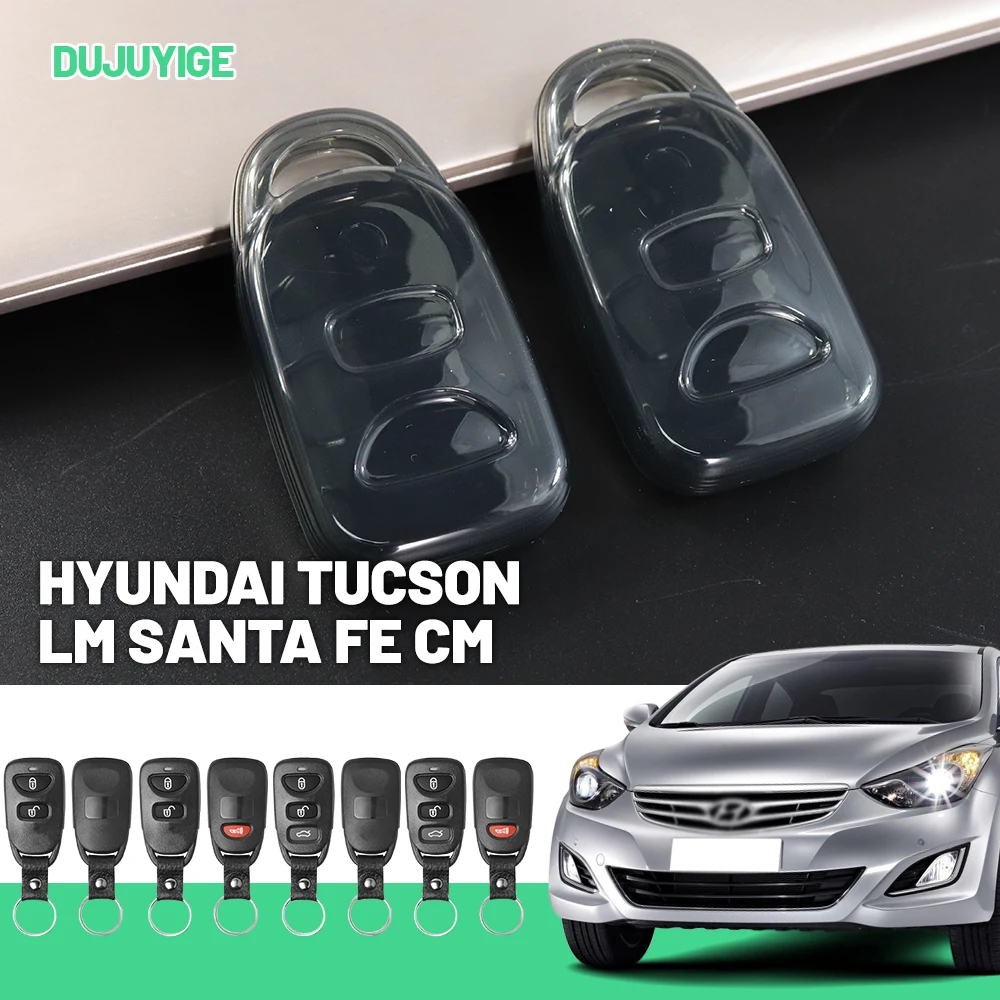 

Clear TPU Car Key Case For Hyundai Tucson LM Santa Fe CM Accent Verna RB Key Fob Cover Protector Shell Auto Accessories