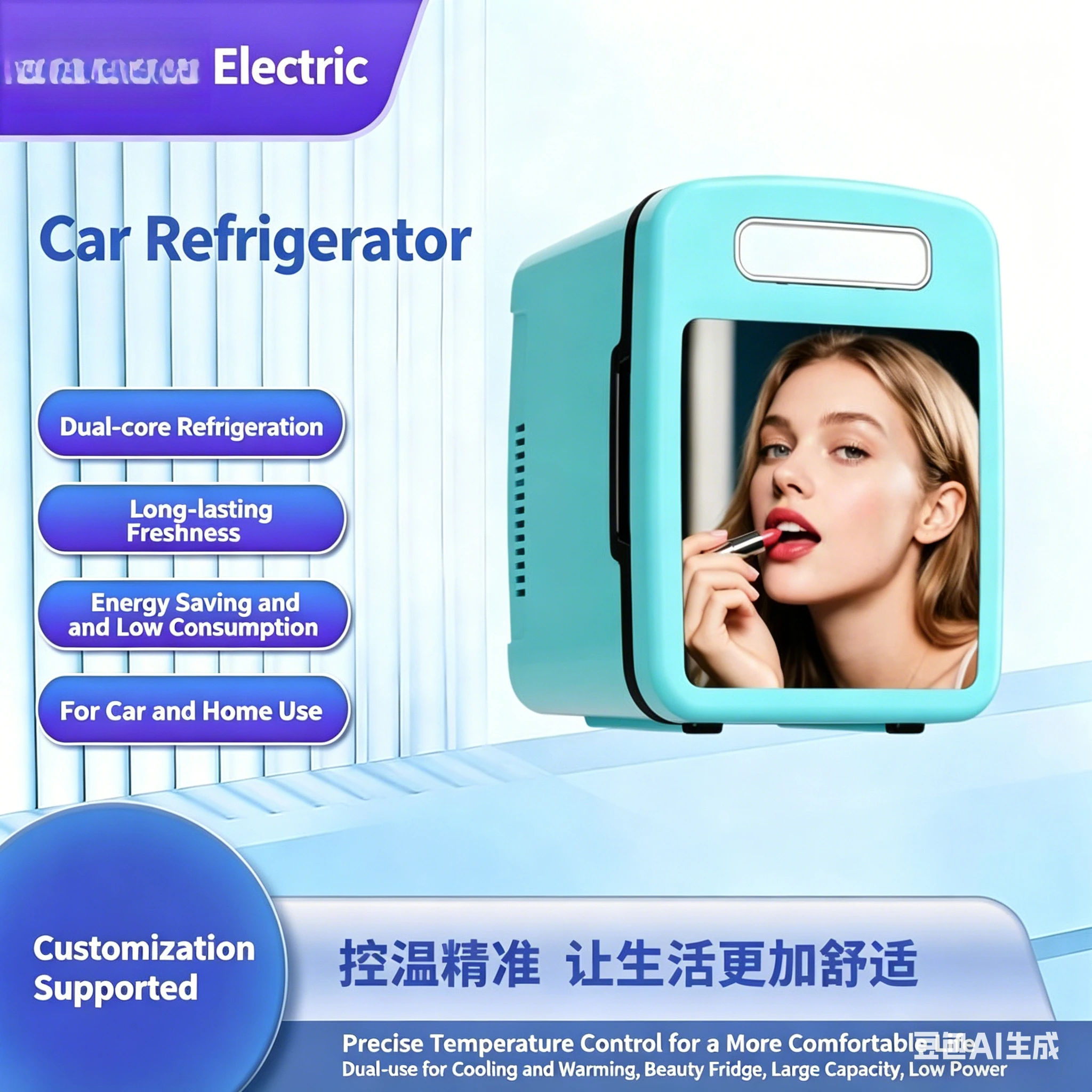 

4L mirror cosmetics refrigerator mini refrigerator portable dormitory heating box small car small refrigerator