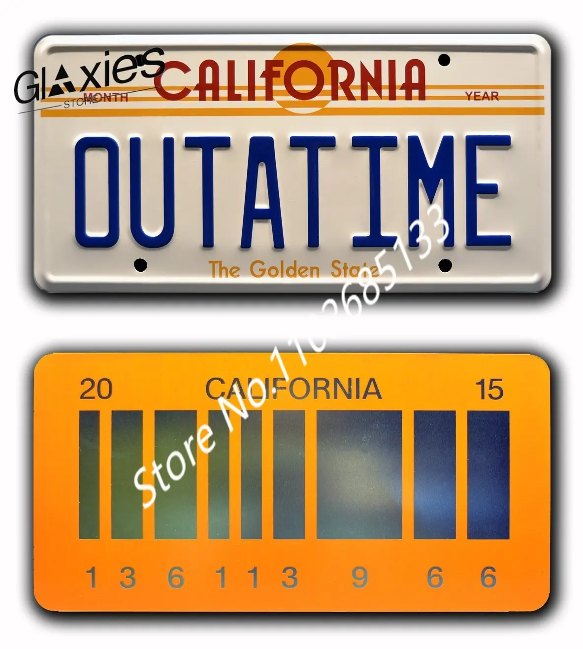 Celebrity Machines Back to The Future | Outatime + 2015 | Metal License Plates license plate frames personalized license plate