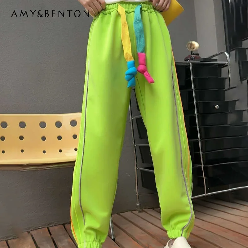 

Average Size Pants Spring Autumn New Solid Color Casual Sports Trousers Ankle-Tied Sweatpants All-Matching Slimming Cargo Pants