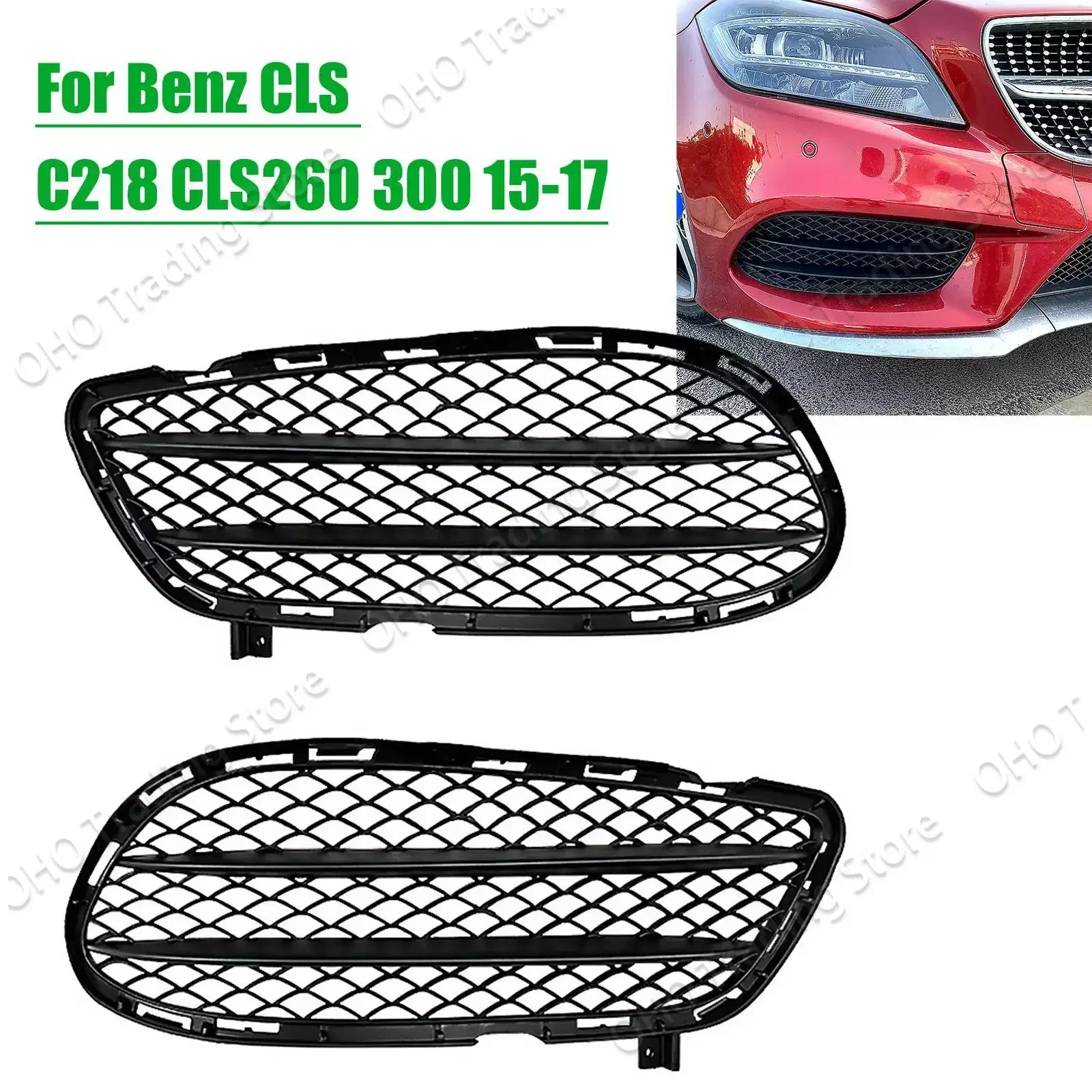 

Front Bumper Lip Spoiler Splitter For Mercedes-Benz CLS Class C218 CLS260 CLS300 AMG 2015-2017 Air Intake Grille Fog Lamp Trim