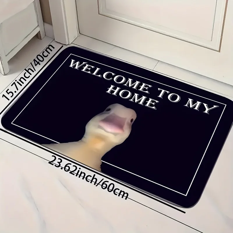VIKAMA Funny Duck Doormat transforme votre pièce avec une décoration de sol amusante et originale, idéale pour l'entrée et la chambre à coucher, décoration sur le thème original.