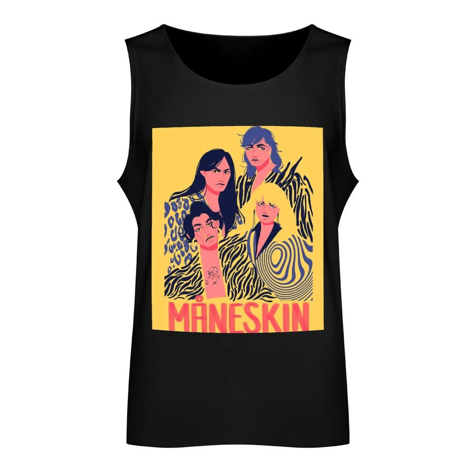 Maneskin Poster Long . Tank Top Gym T-shirts for men gym top muscle t-shirt clothes for men summer