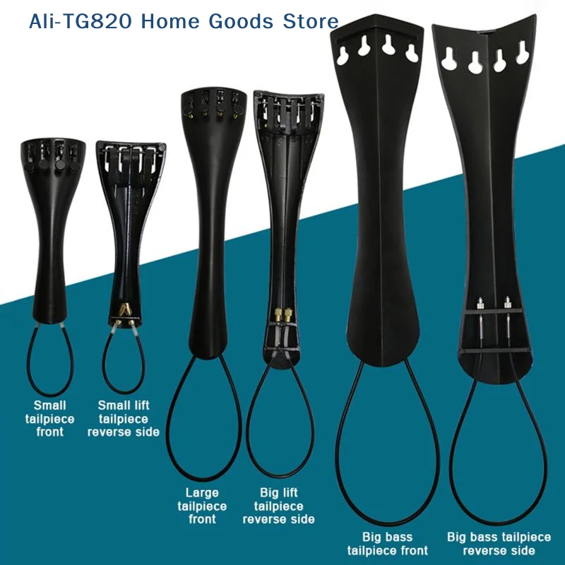 [TG820]Carbon Fiber Violin/Viola Tailpiece With Tailgut Rope Fine Tuners 4/4 3/4 1/2 1/4 1/8 1/10 Size Violin Accessories