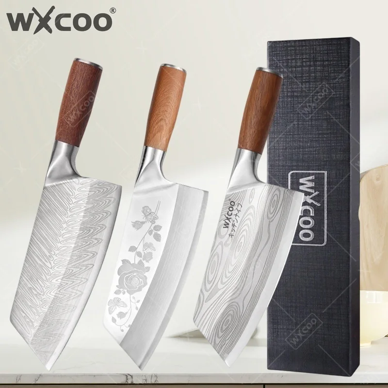 WXCOO Household Chef's Knife Dual-Purpose Kitchen Chopping Knife Meat Cleaver Bone Cutter Stainless Steel Slicing Kitchen Knife