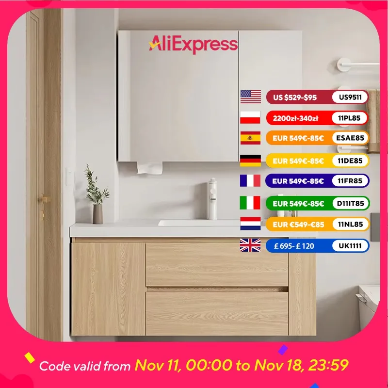 

Wall Mounted Storage Bathroom Cabinet Space Saver Drawers Shelf Bathroom Vanity Makeup Toilet Meuble Salle De Bain Furniture