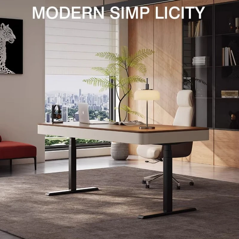 Walnut colored minimalist style Motion desk standing desk Height adjustment table Room desks Computer desks study table