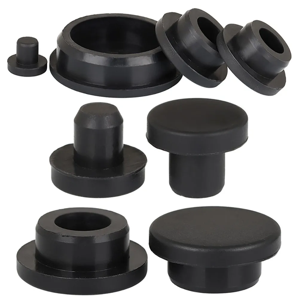 2.7mm ~ 8.5mm Black High-Temperature Resistant Silicone Plug Rubber Plug T-Shaped Solid Threaded Hole Blind Cover