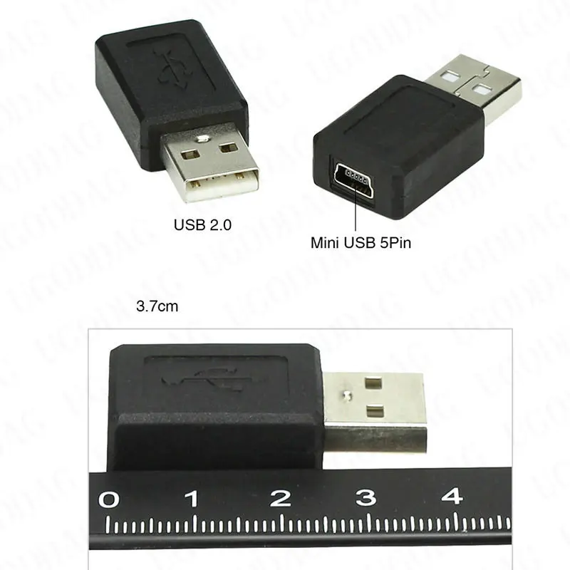 1 Piece USB Male to Mini USB Female Adapter  USB Female Device Change into Mini USB2.0 Female