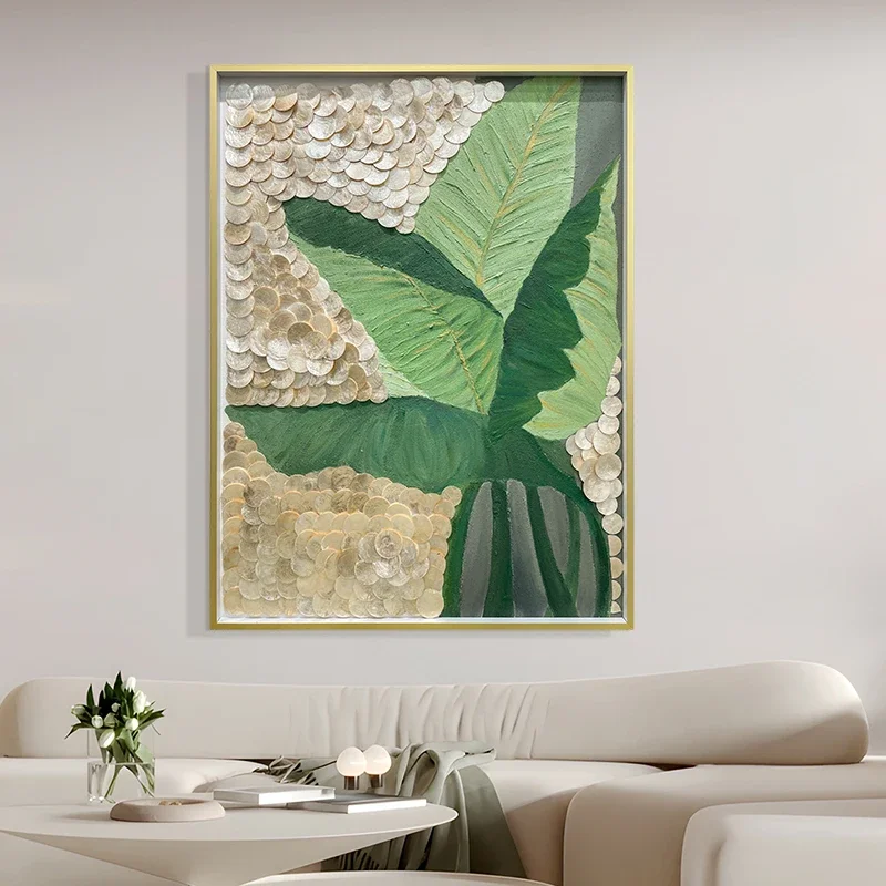 Creatividad de la pintura decorativa de conchas de estilo chino.