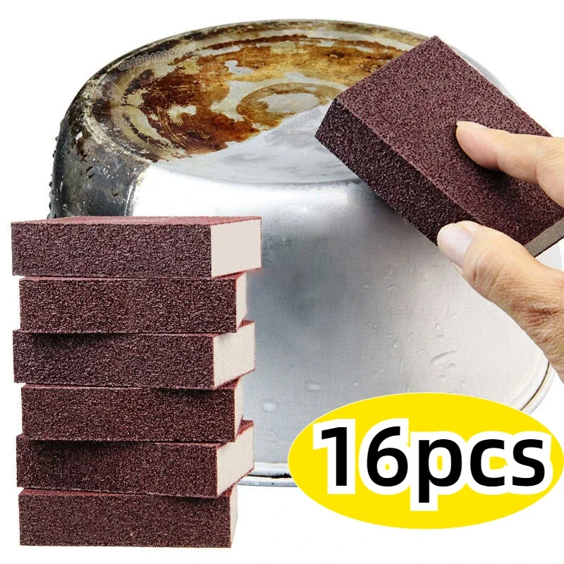 1/16Pcs Magic Sponge Eraser Carborundum Removing Rust Cleaning Brush Descaling Clean Rub for Cooktop Pot Kitchen Sponge