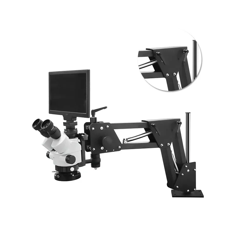 7X-90X Zoom Stereo Trinocular Microscope 10.1-Inch Screen HD Digital for Jewelry Engraving LK-MS01B