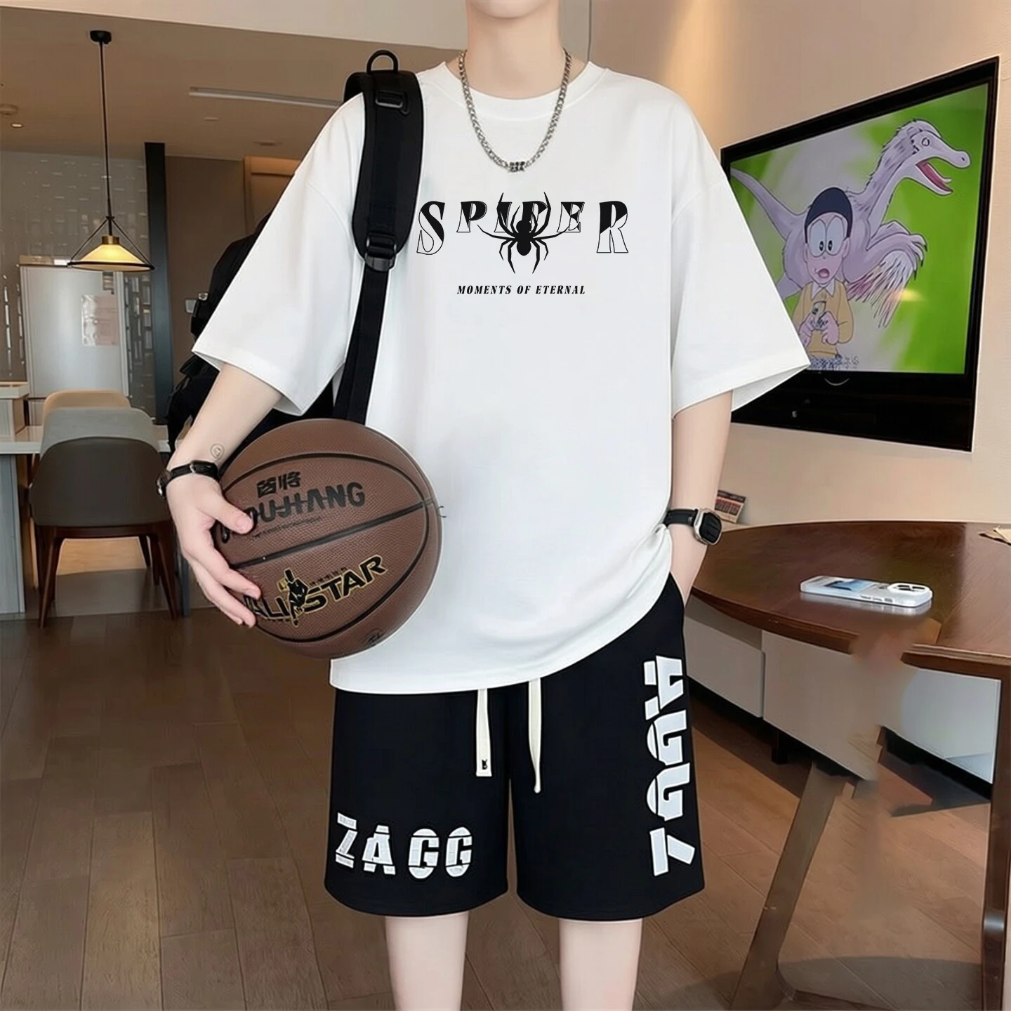

Summer Men T-shirts Sets Short Suits Cool Cotton T-shirt Short Pants 2 Piece Sets High Quality Trend Tracksuit Men Clothing 2026