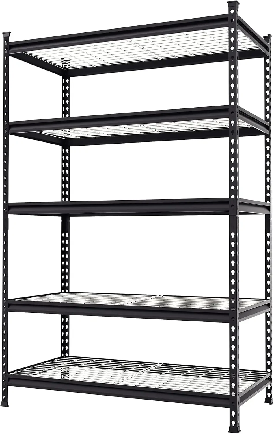 5-Tier Metal Shelving Unit, 48”W x 24”D x 72”H, Heavy Duty Adjustable Storage Rack, 4000 lbs Load Capacity (Total), for