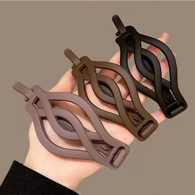 The Head Hair Clip Simple Frosted Straight Frog Buckle Women's