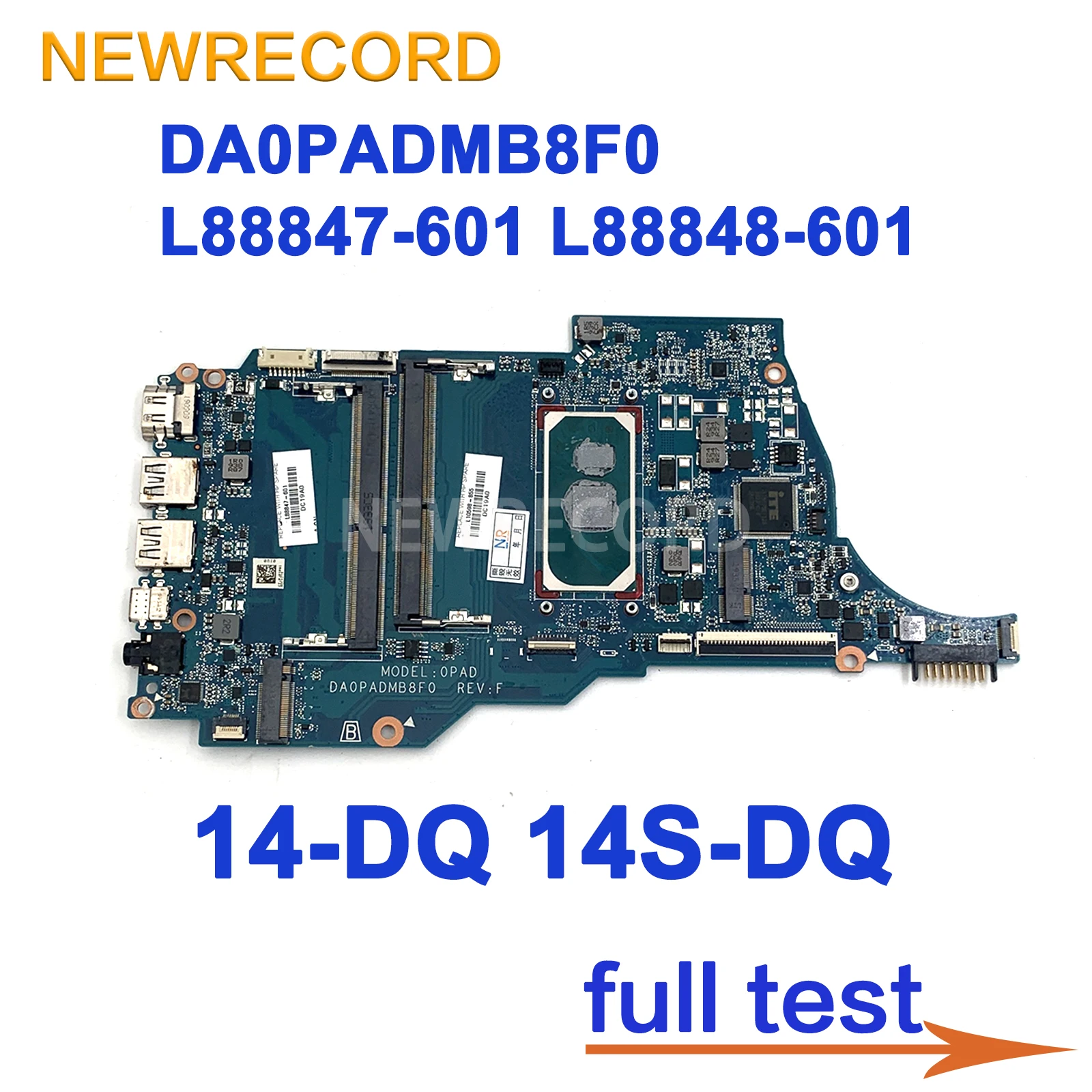 For HP 14-DQ 14S-DQ Notebook Mainboard Laptop DA0PADMB8F0 L88847-601 L88848-601 i3 i5 10th Gen Motherboard Full Tested