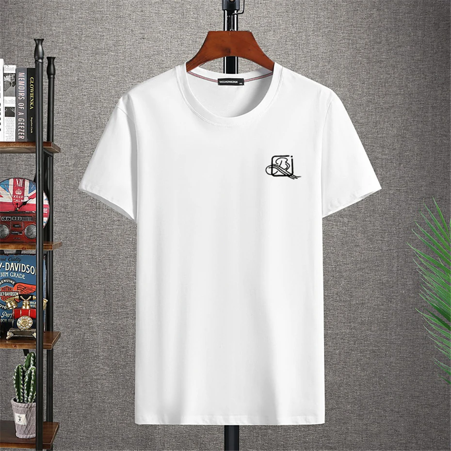 10XL 12 XL Plus Size T Shirt Men Summer Short Sleeve T-shirt Solid Color Print Tops Tees Male Big Size 12XL Tshirt 7 Color