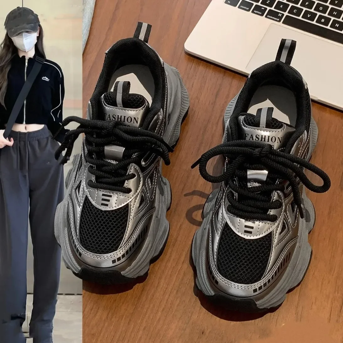 2026 Platform Sneakers for Women Casual Non Slip Thick Sole Sports Shoes Woman Comfortable Casual Sports Shoes Zapatos Mujer