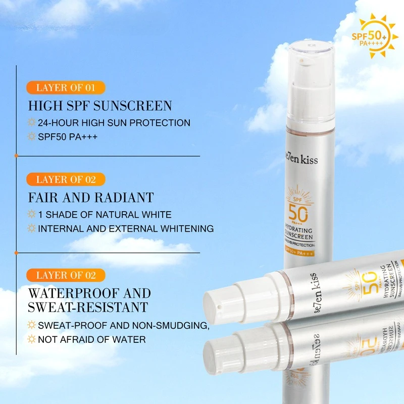 Three-piece Moisturizing Sunscreen, Water-resistant and Sweat-proof, Perfect for Summer Travel,the Best Gift for Someone Special