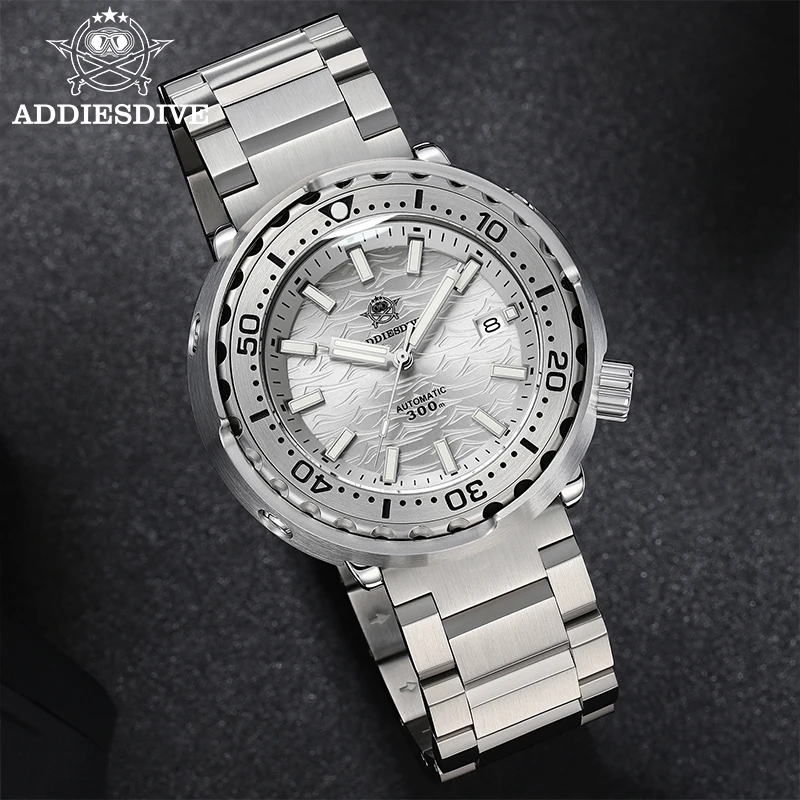 ADDIESDIVE 새로운 AD2098 남자 자동 기계식 다이버 시계 300M 방수 NH35 무브먼트 사파이어 유리 세라믹 베젤 41mm