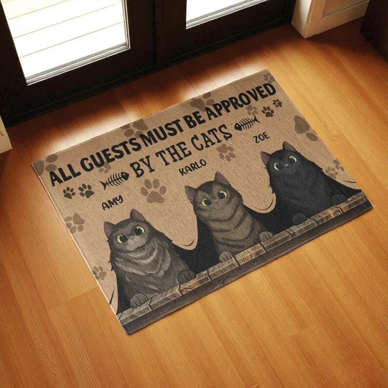 พรมเช็ดเท้าสำหรับสัตว์เลี้ยงแบบกำหนดเอง สำหรับใช้งานกลางแจ้ง กันน้ำ พร้อมรูปภาพสัตว์เลี้ยง ข้อความ และชื่อ วัสดุคุณภาพสูง ทนทาน ทำความสะอาดง่าย ดูดซับน้ำได้ดี สำหรับใช้ในบ้าน